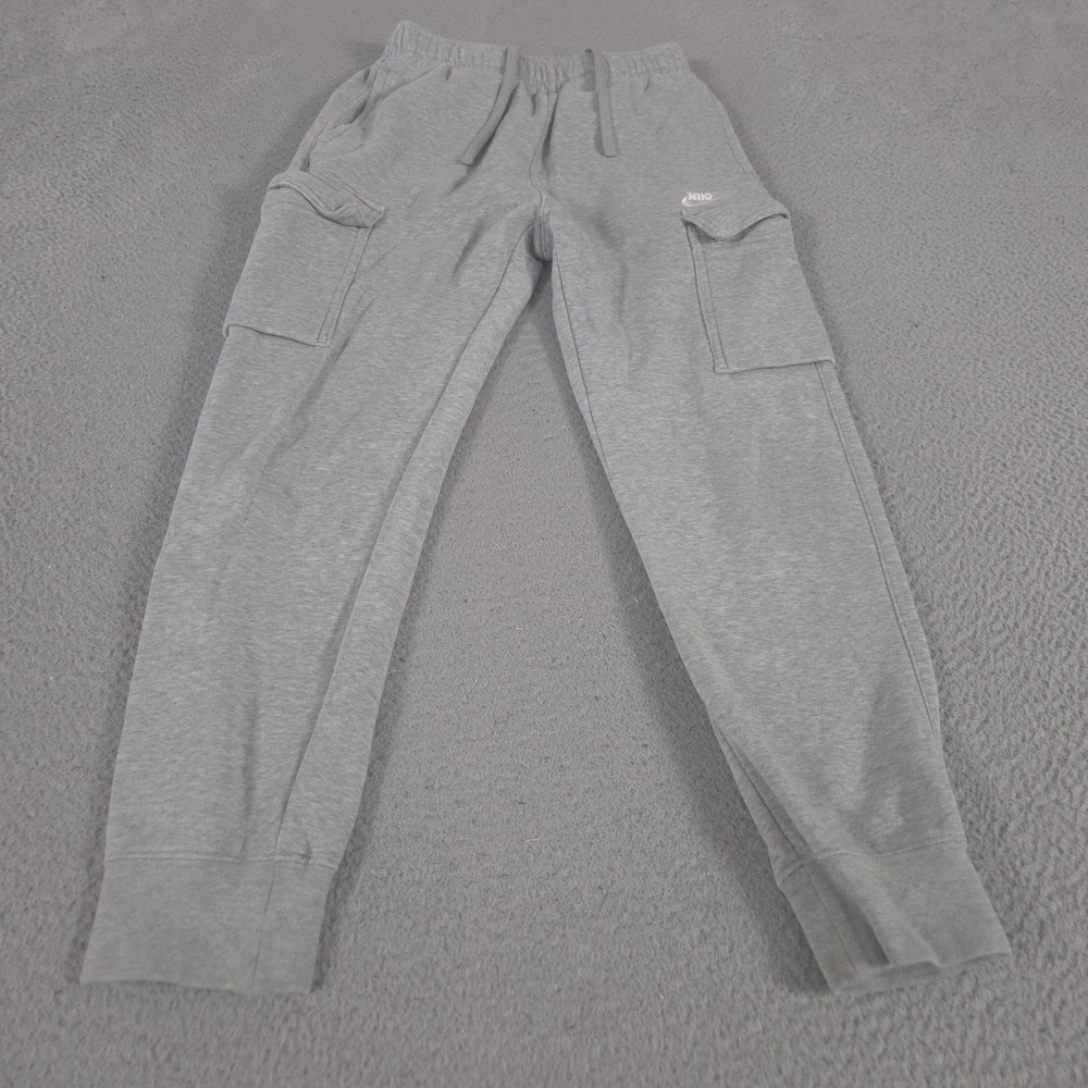 Nike Pants Mens XS Grey Sportswear Club Fleece Cargo Jogger Tapered Leg Pockets